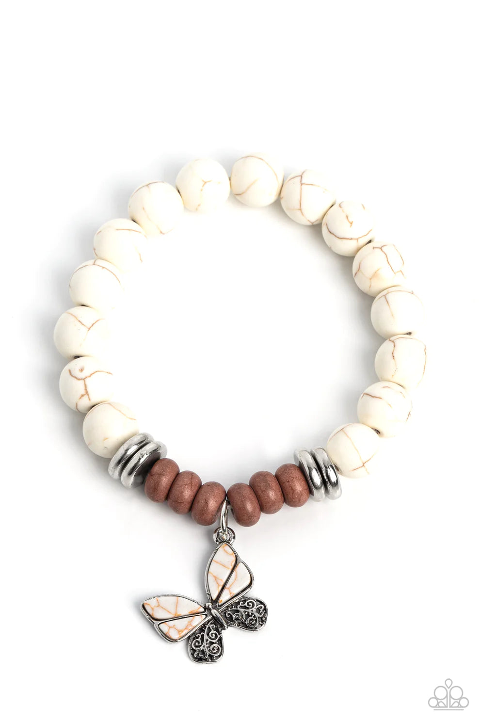 Bold Butterfly White Bracelet - 1C5