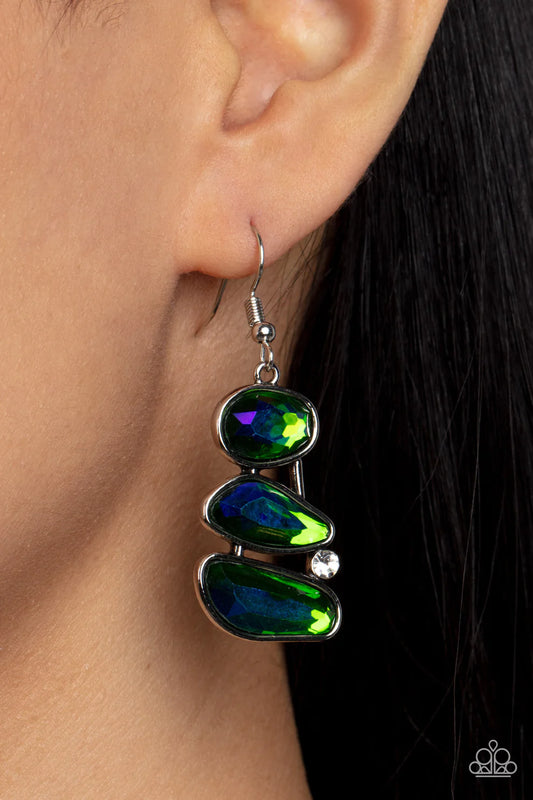 Gem Galaxy Green Earrings - 1C5